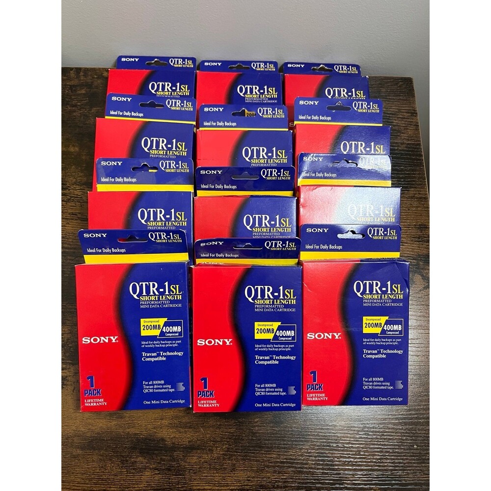 Lot of 12 SONY QTR-1SL Short Length Preformatted Mini Data Cartridges 1996 New